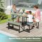 Costway Picnic Table Bench Set for 4-8 People with Umbrella Hole All-Weather HDPE Tabletop Black/Gray/Green/White